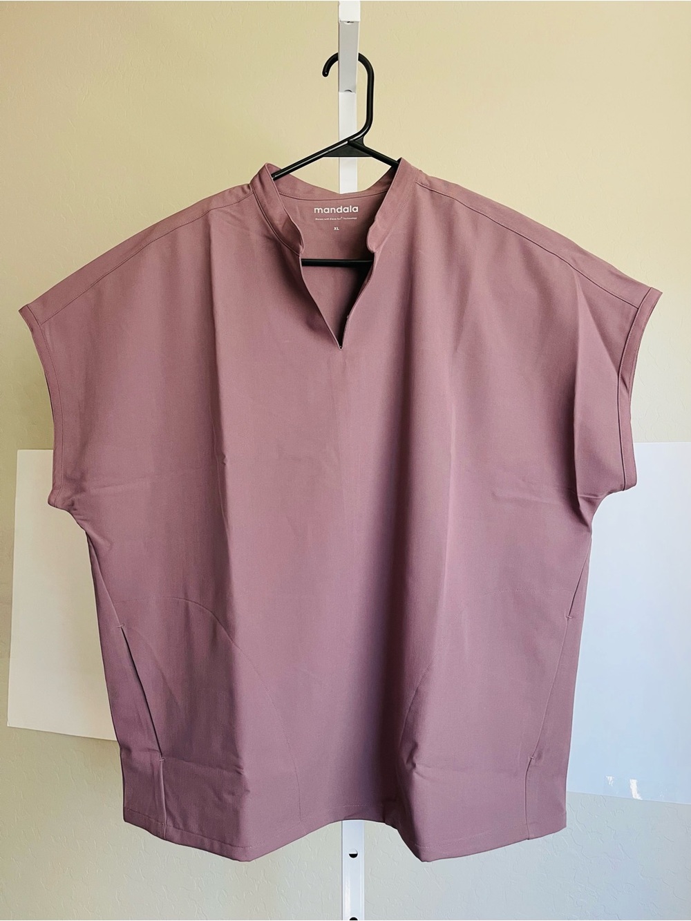 Mandala Scrubs Women’s Mauve Short-Sleeve Dolman Top XL
